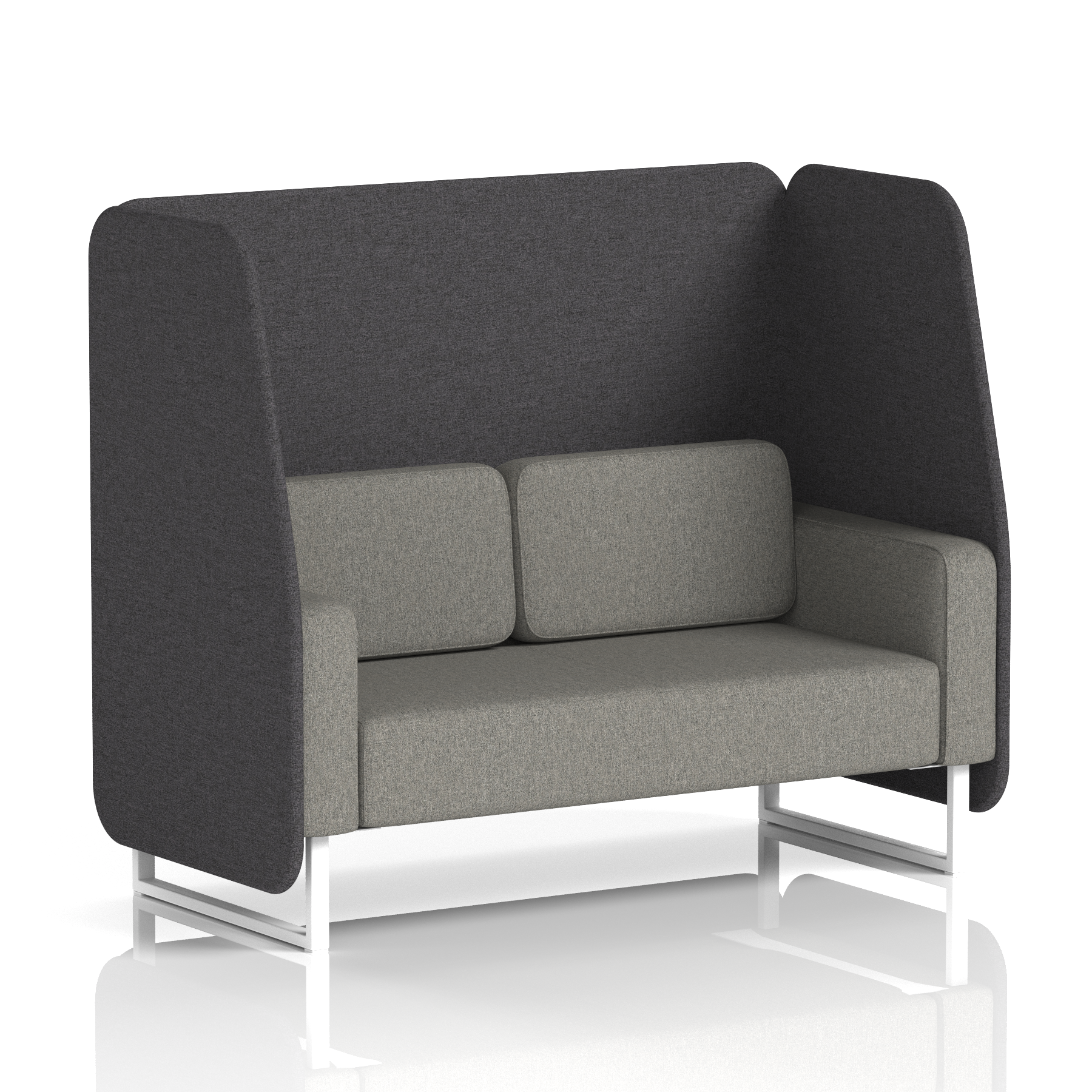 Brixworth Open Booth With White Legs in Two Tone 2 Seater Bank Panels And Upminster Sofa Band 3 - Main Line Flax