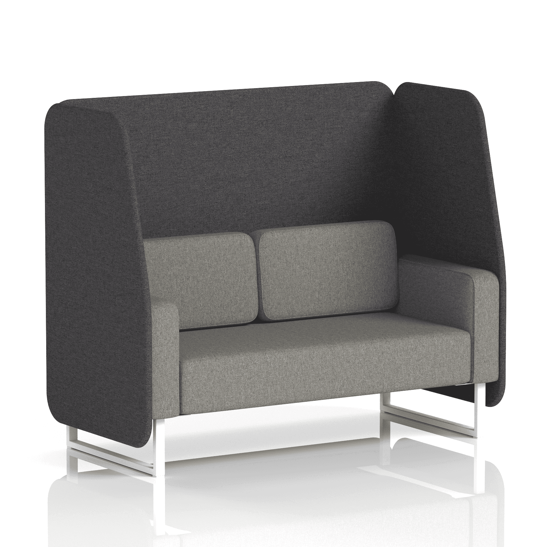 Brixworth Open Booth With White Legs in Two Tone 2 Seater Bank Panels And Upminster Sofa Band 3 - Main Line Flax