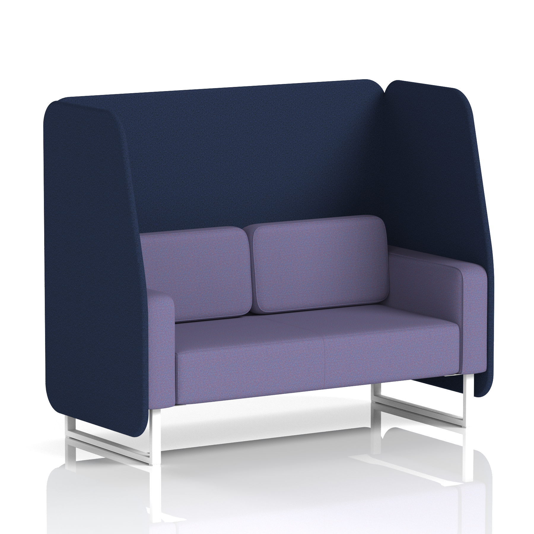 Brixworth Open Booth With White Legs in Two Tone 3 Seater Upminster Panels And Bank Sofa Band 3 - Main Line Flax