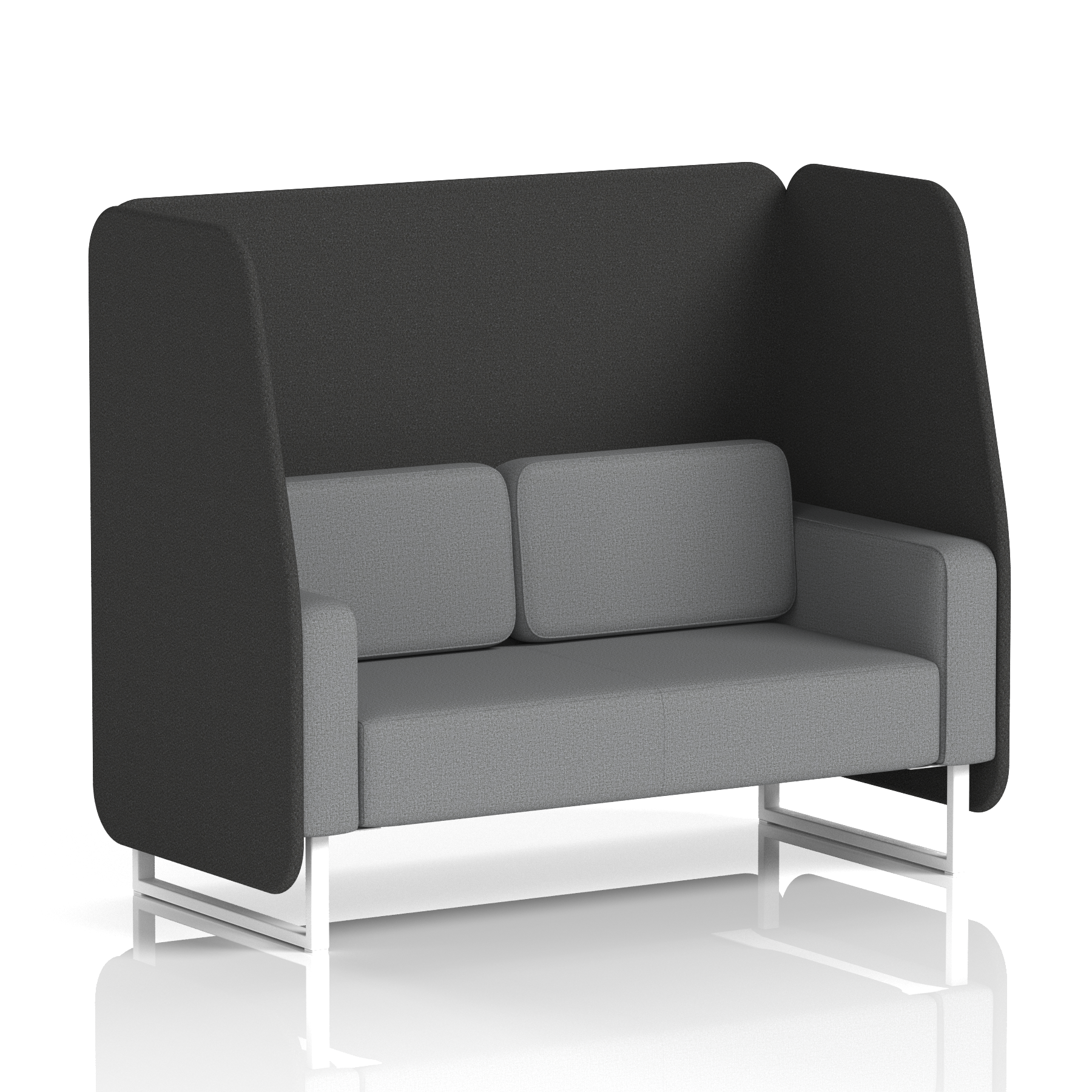 Brixworth Open Booth With White Legs in Two Tone 1 Seater Westminster Panels And Newbury Sofa Band 3 - Main Line Flax