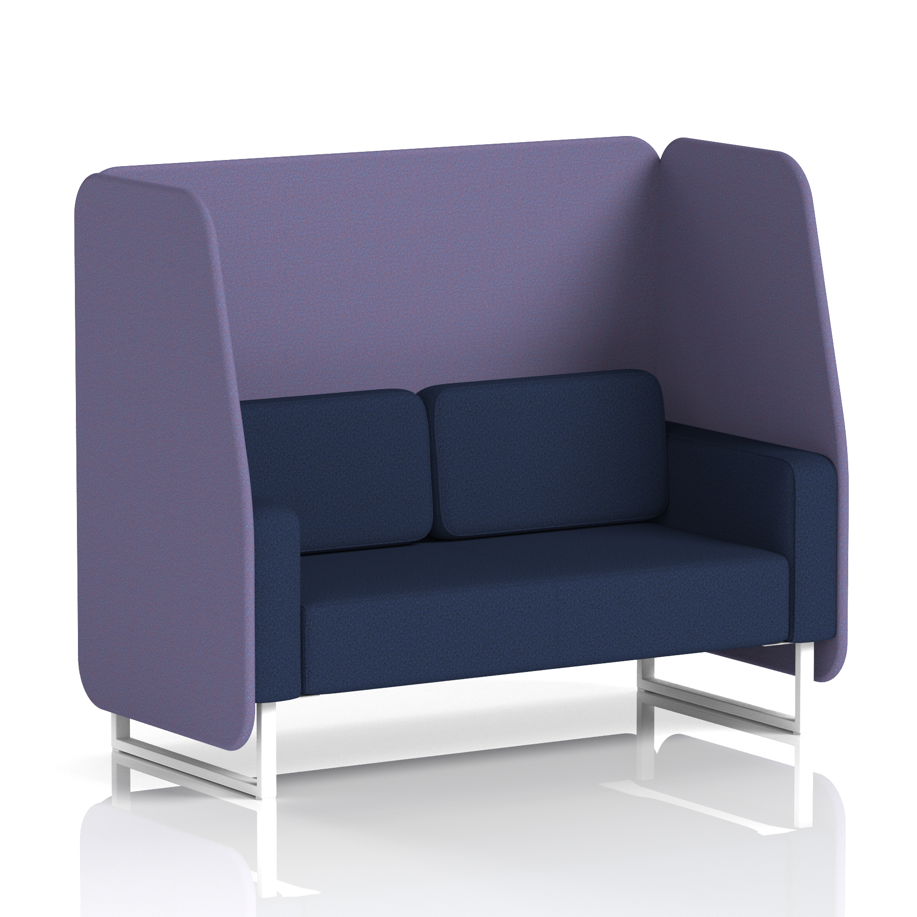 Brixworth Open Booth With White Legs in Two Tone 2 Seater Westminster Panels And Newbury Sofa Band 3 - Main Line Flax