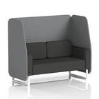 Brixworth Open Booth With White Legs in Two Tone 3 Seater Westminster Panels And Newbury Sofa Band 3 - Main Line Flax