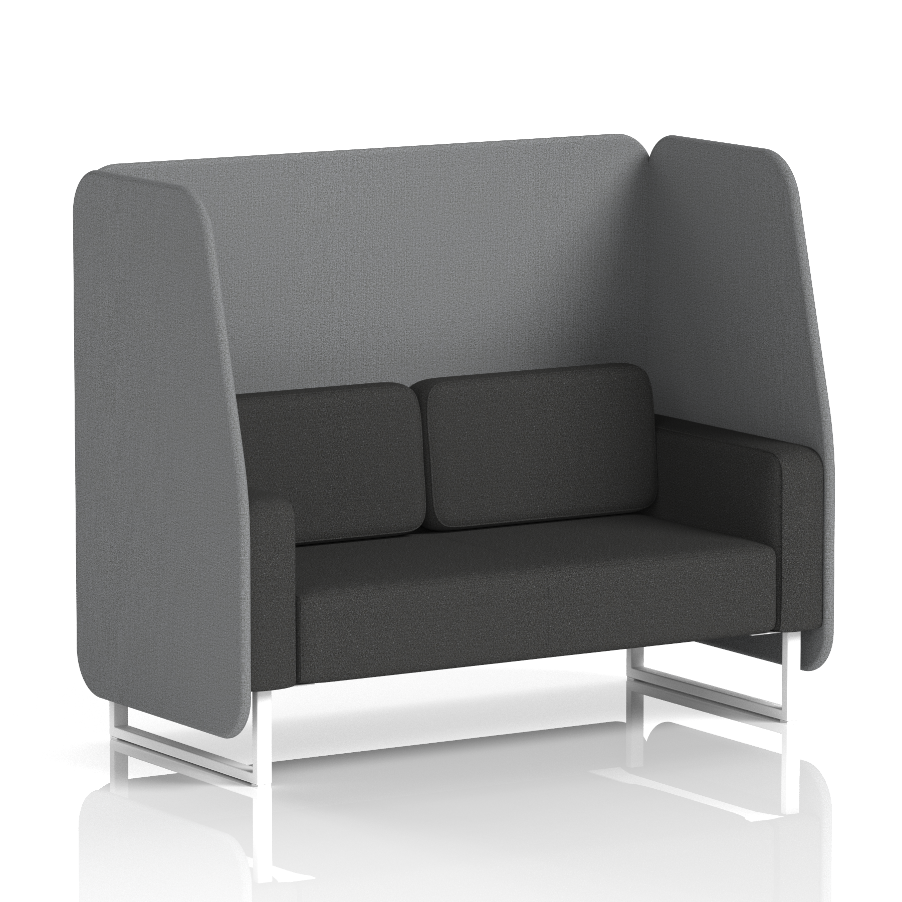 Brixworth Open Booth With White Legs in Two Tone 3 Seater Westminster Panels And Newbury Sofa Band 3 - Main Line Flax