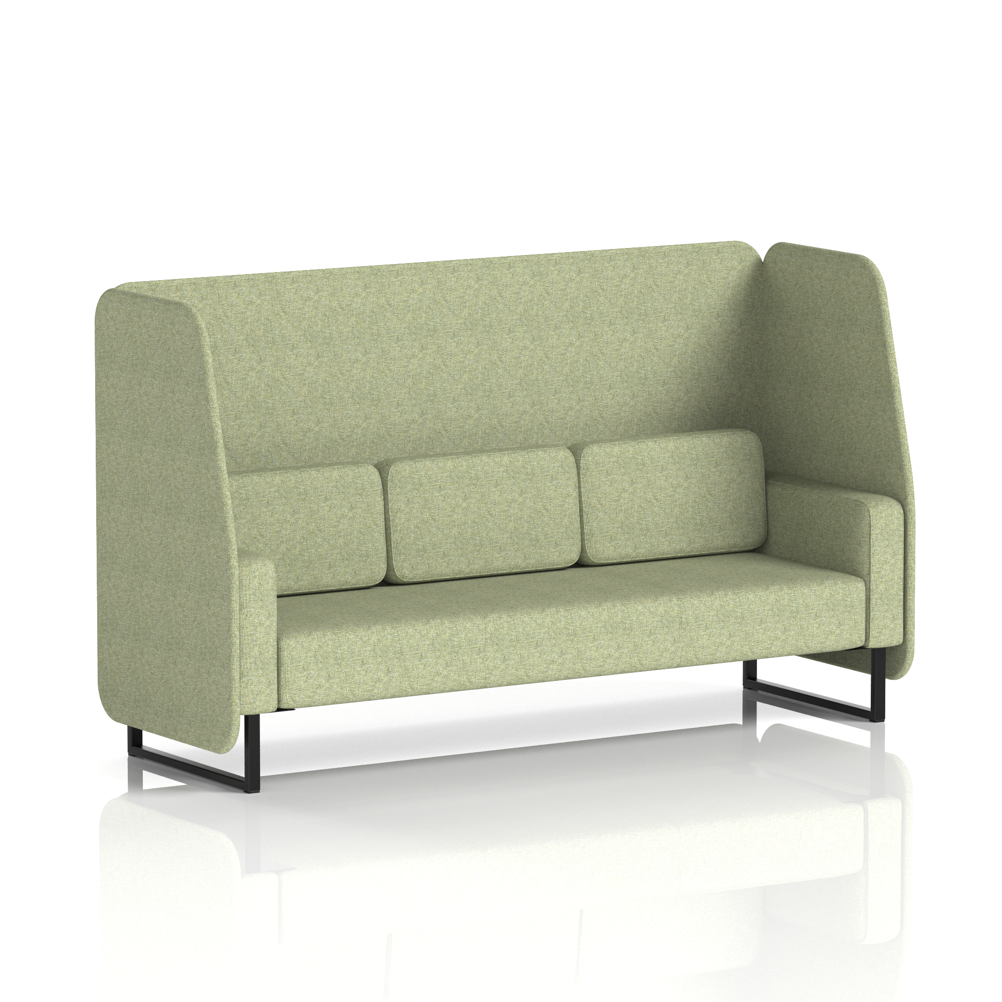 Brixworth Open Booth With Black Legs in Single Tone 2 Seater Mix Panels And Sofa Band 4 - Synergy