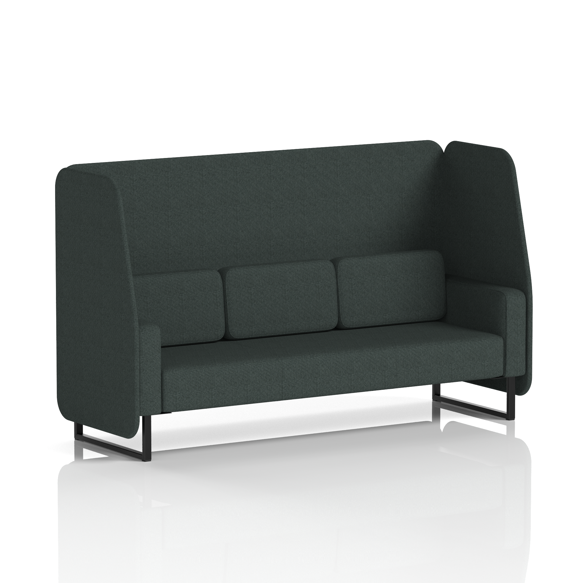 Brixworth Open Booth With Black Legs in Single Tone 3 Seater Mix Panels And Sofa Band 4 - Synergy