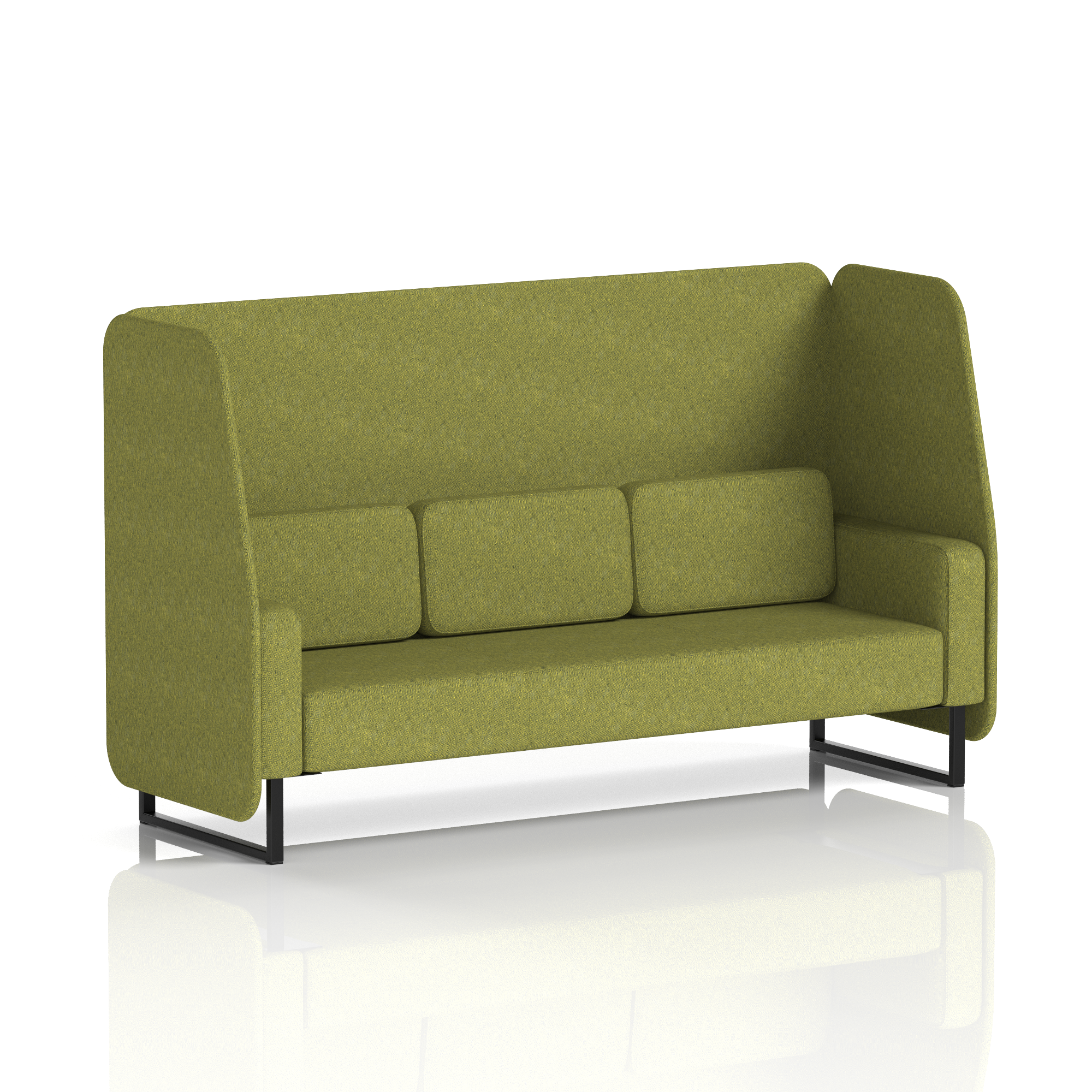 Brixworth Open Booth With Black Legs in Single Tone 2 Seater Order Panels And Sofa Band 4 - Synergy