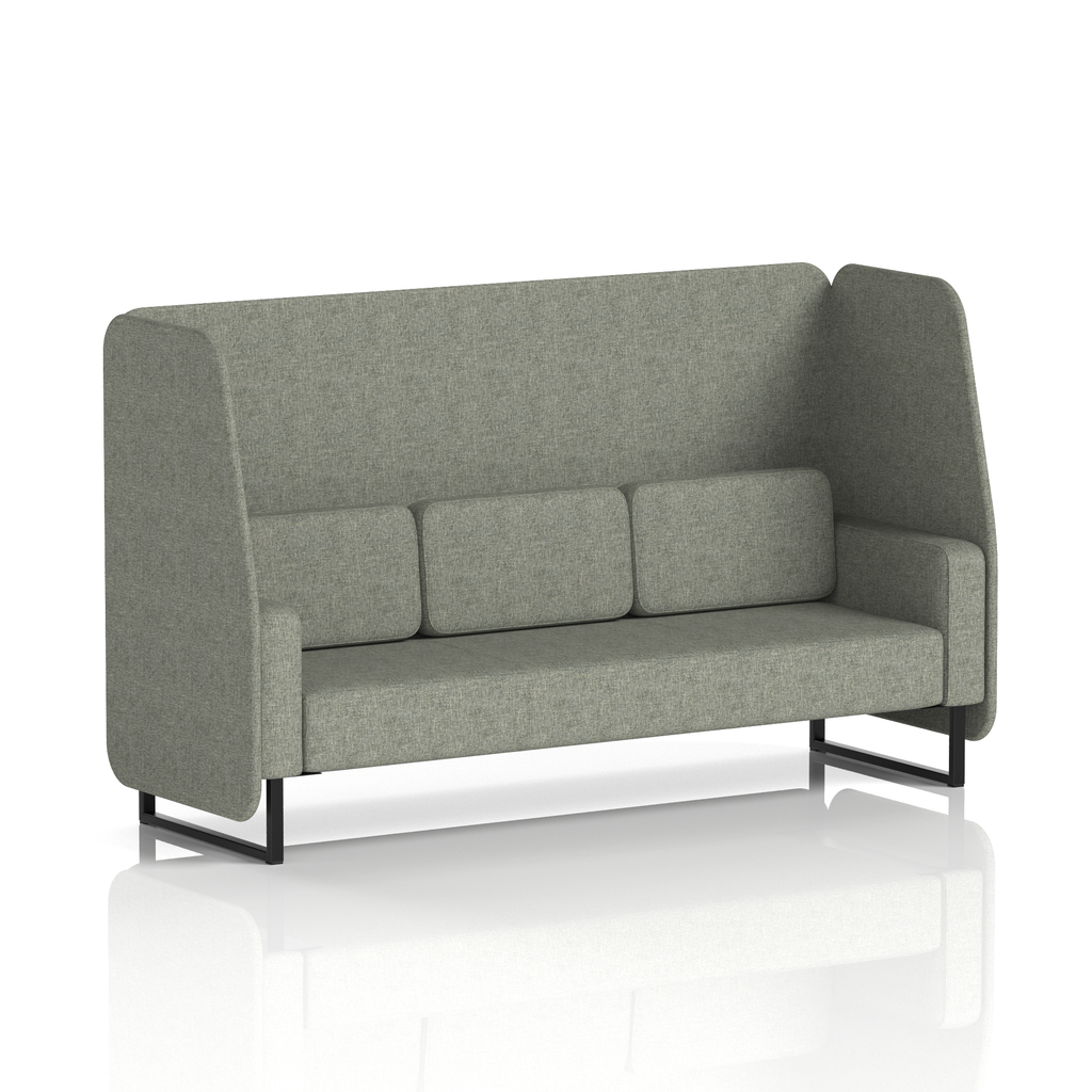 Brixworth Open Booth With Black Legs in Single Tone 1 Seater Partner Panels And Sofa Band 4 - Synergy