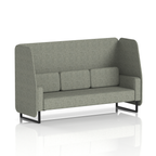 Brixworth Open Booth With Black Legs in Single Tone 1 Seater Partner Panels And Sofa Band 4 - Synergy