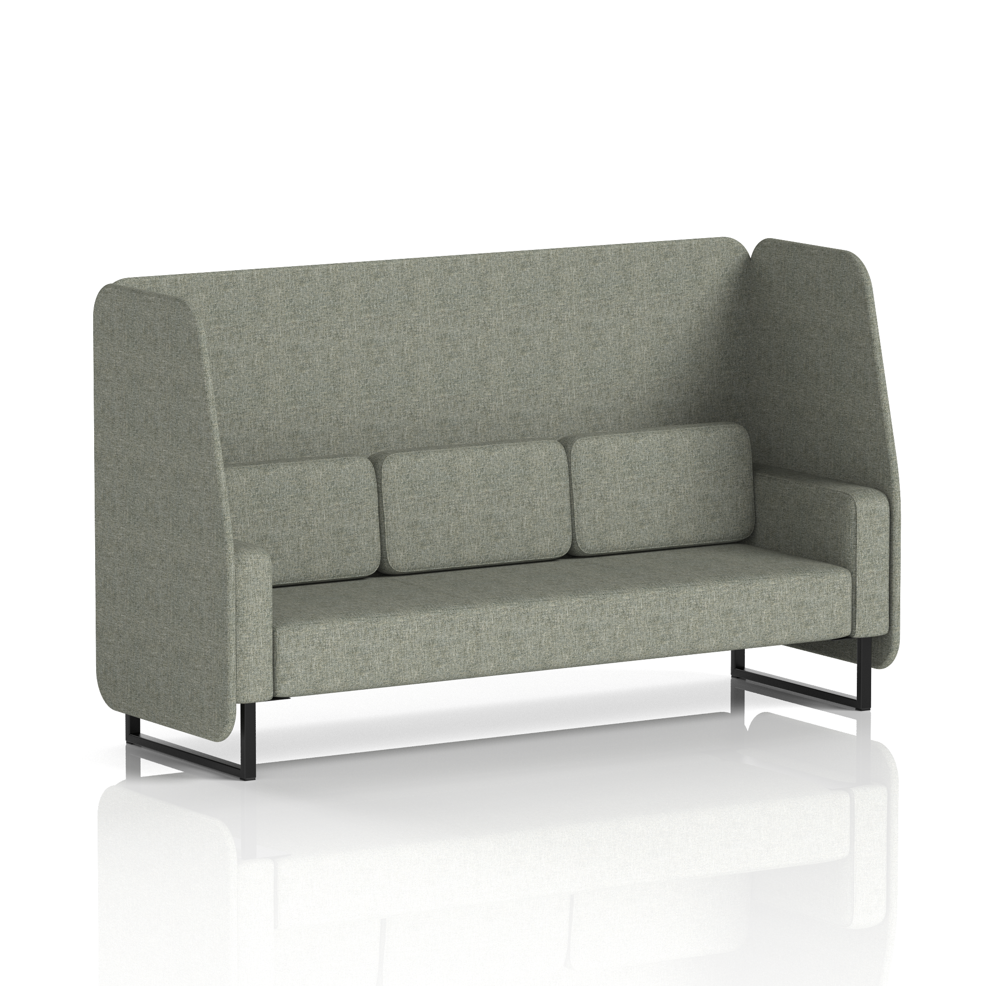 Brixworth Open Booth With Black Legs in Single Tone 1 Seater Partner Panels And Sofa Band 4 - Synergy