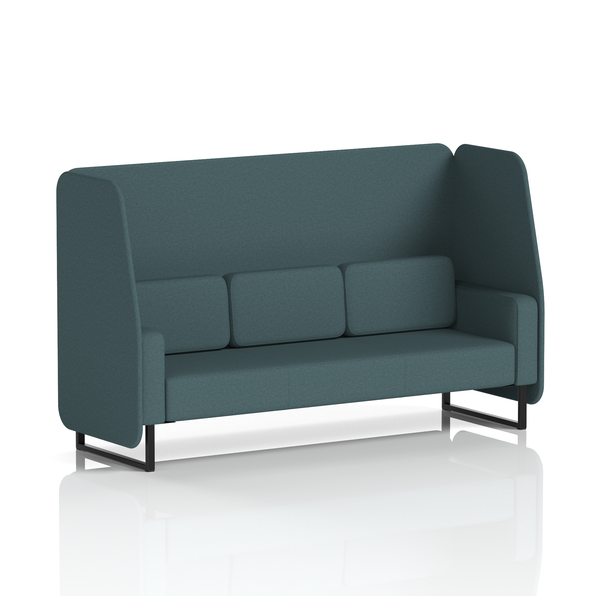 Brixworth Open Booth With Black Legs in Single Tone 3 Seater Wed Panels And Sofa Band 4 - Synergy