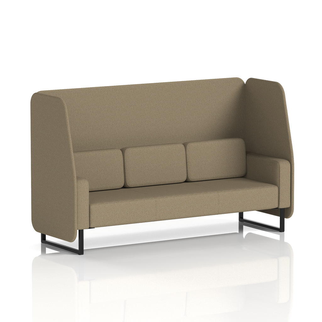 Brixworth Open Booth With Black Legs in Single Tone 2 Seater Handa Panels And Sofa Band 5 - Sumi