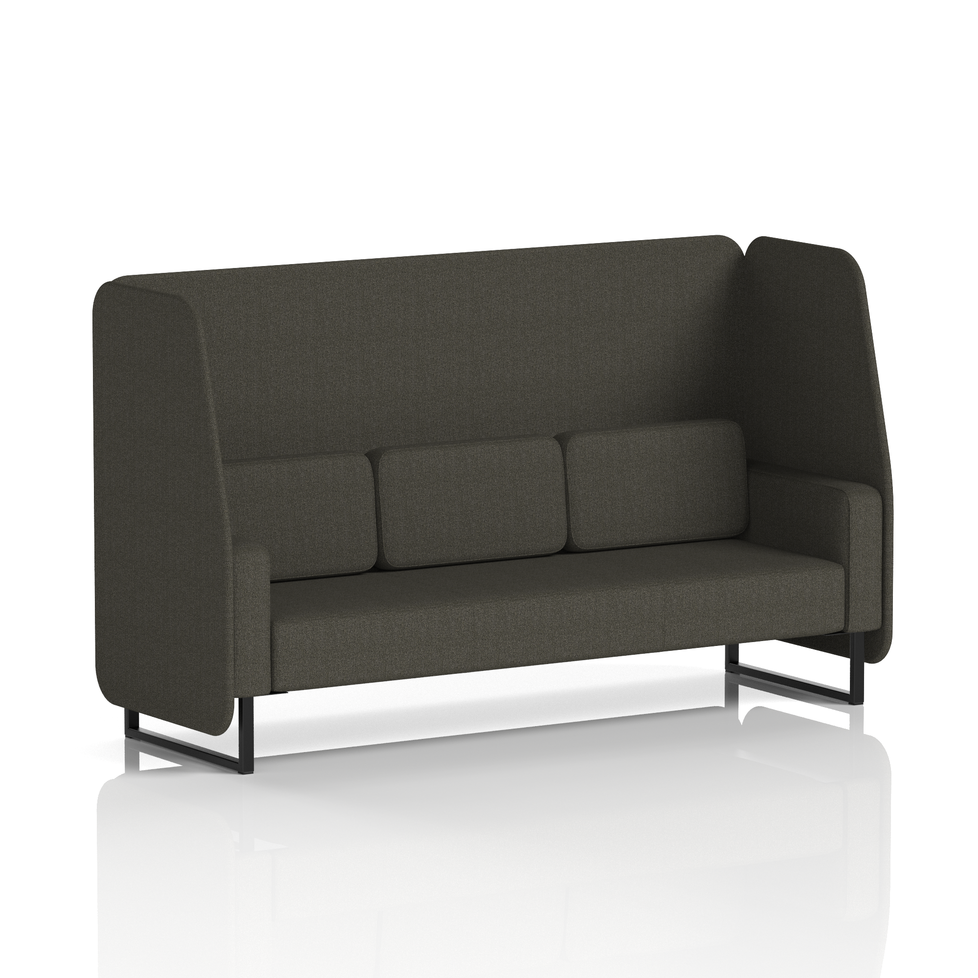 Brixworth Open Booth With Black Legs in Single Tone 2 Seater Kobe Panels And Sofa Band 5 - Sumi