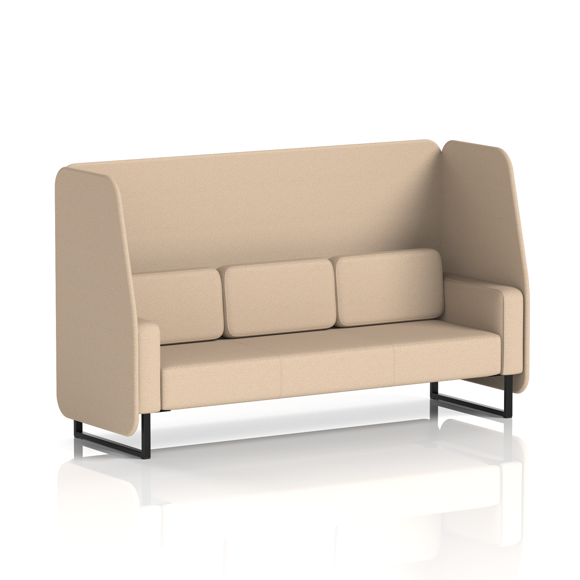 Brixworth Open Booth With Black Legs in Single Tone 2 Seater Osaka Panels And Sofa Band 5 - Sumi
