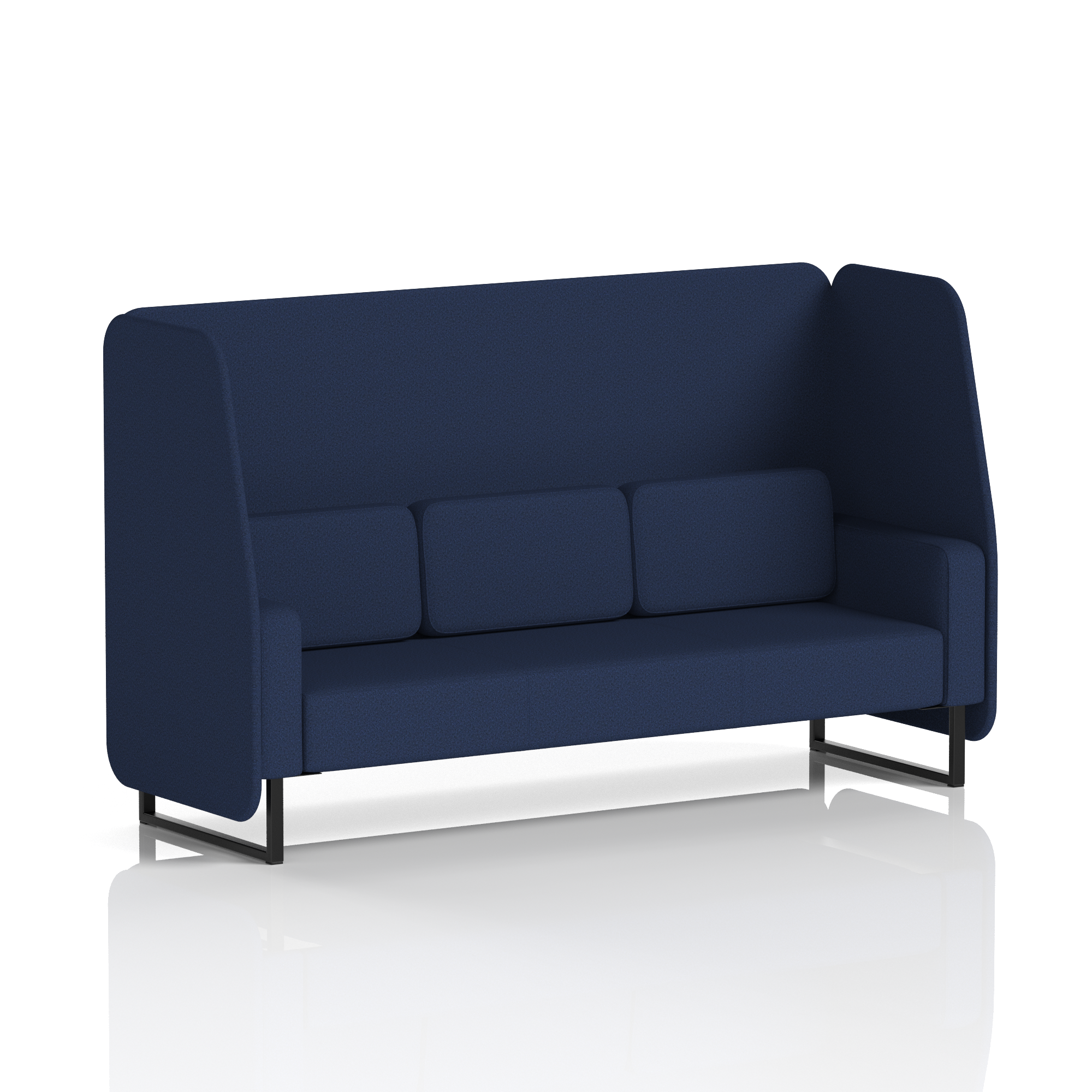 Brixworth Open Booth With Black Legs in Single Tone 3 Seater Osaka Panels And Sofa Band 5 - Sumi