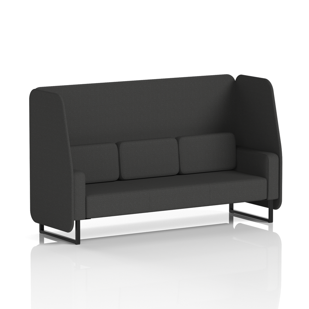Brixworth Open Booth With Black Legs in Single Tone 1 Seater Tokyo Panels And Sofa Band 5 - Sumi