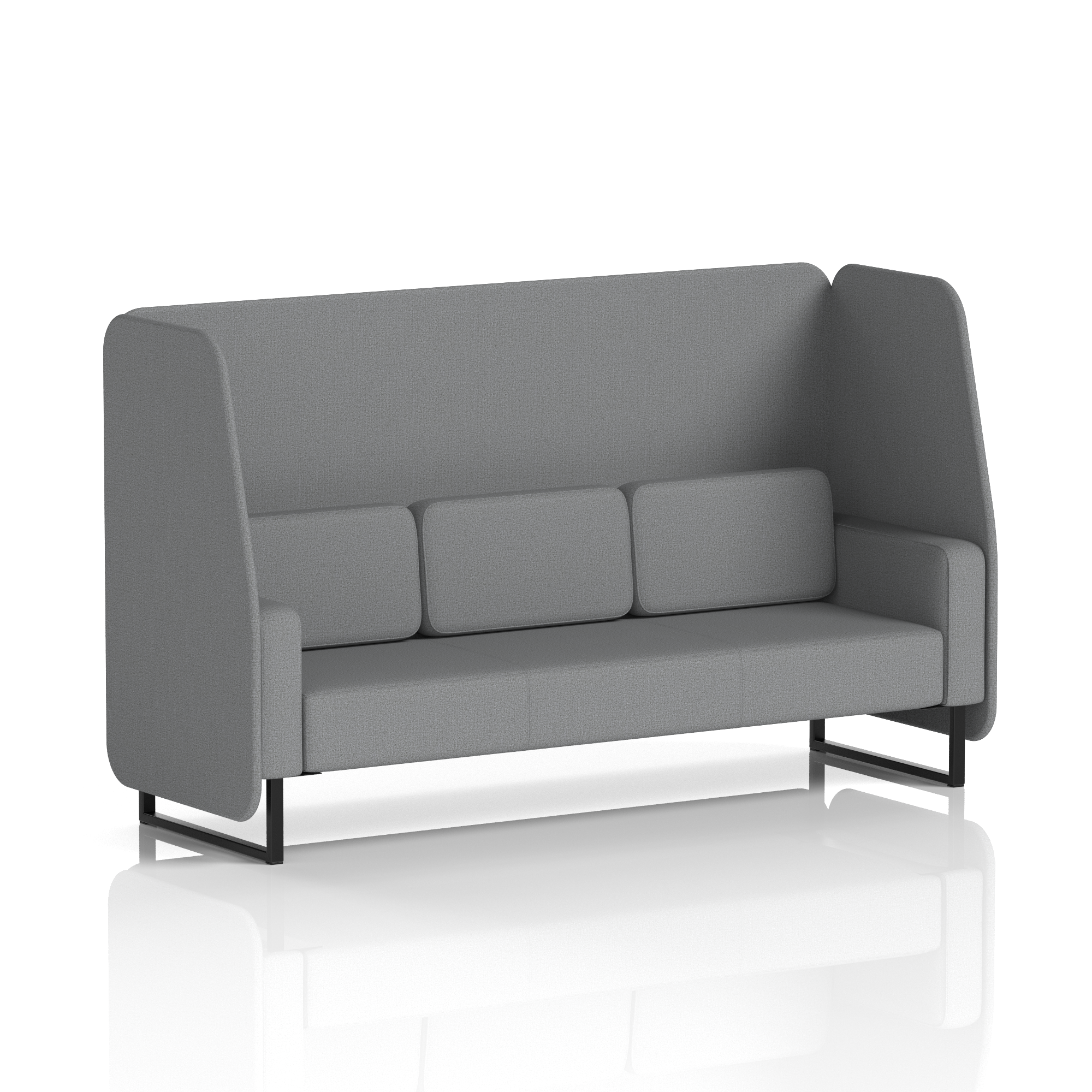 Brixworth Open Booth With Black Legs in Single Tone 3 Seater Tokyo Panels And Sofa Band 5 - Sumi