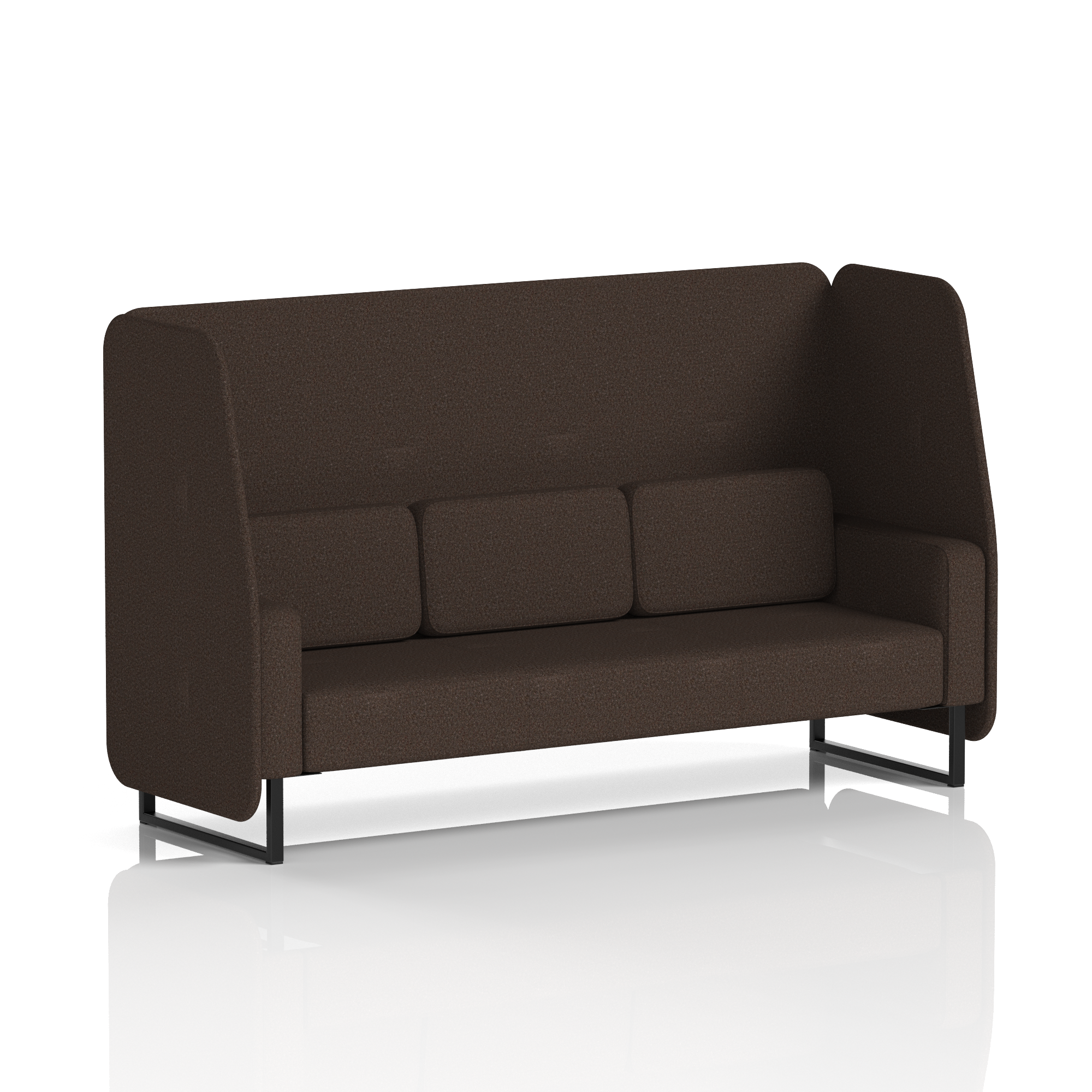 Brixworth Open Booth With Black Legs in Single Tone 1 Seater Uto Panels And Sofa Band 5 - Sumi