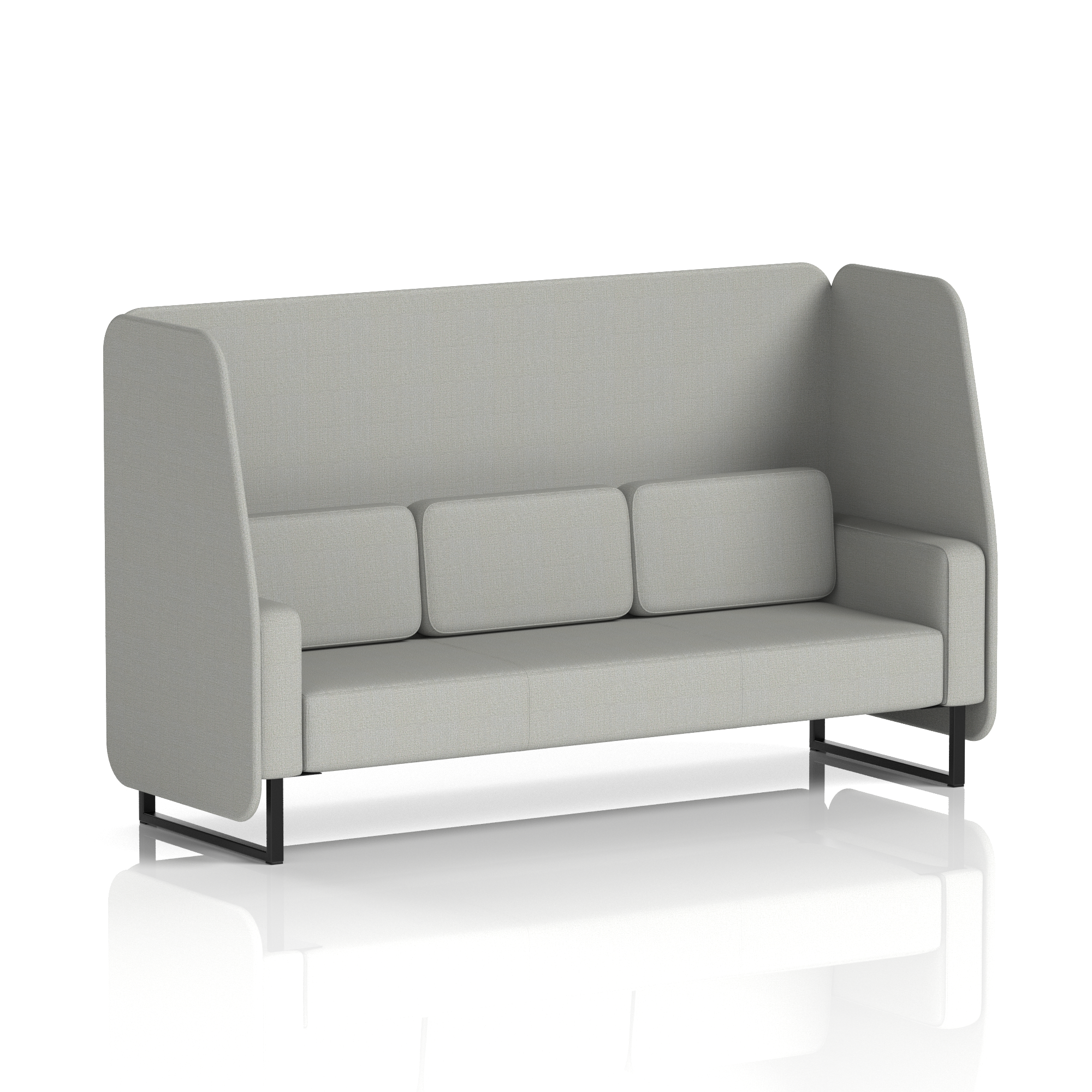 Brixworth Open Booth With Black Legs in Single Tone 1 Seater Zen Panels And Sofa Band 5 - Sumi