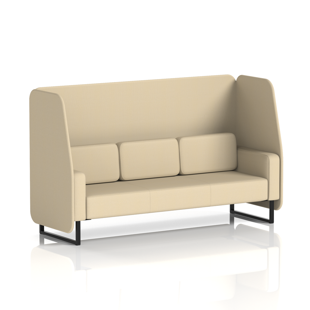 Brixworth Open Booth With Black Legs in Single Tone 3 Seater Zen Panels And Sofa Band 5 - Sumi
