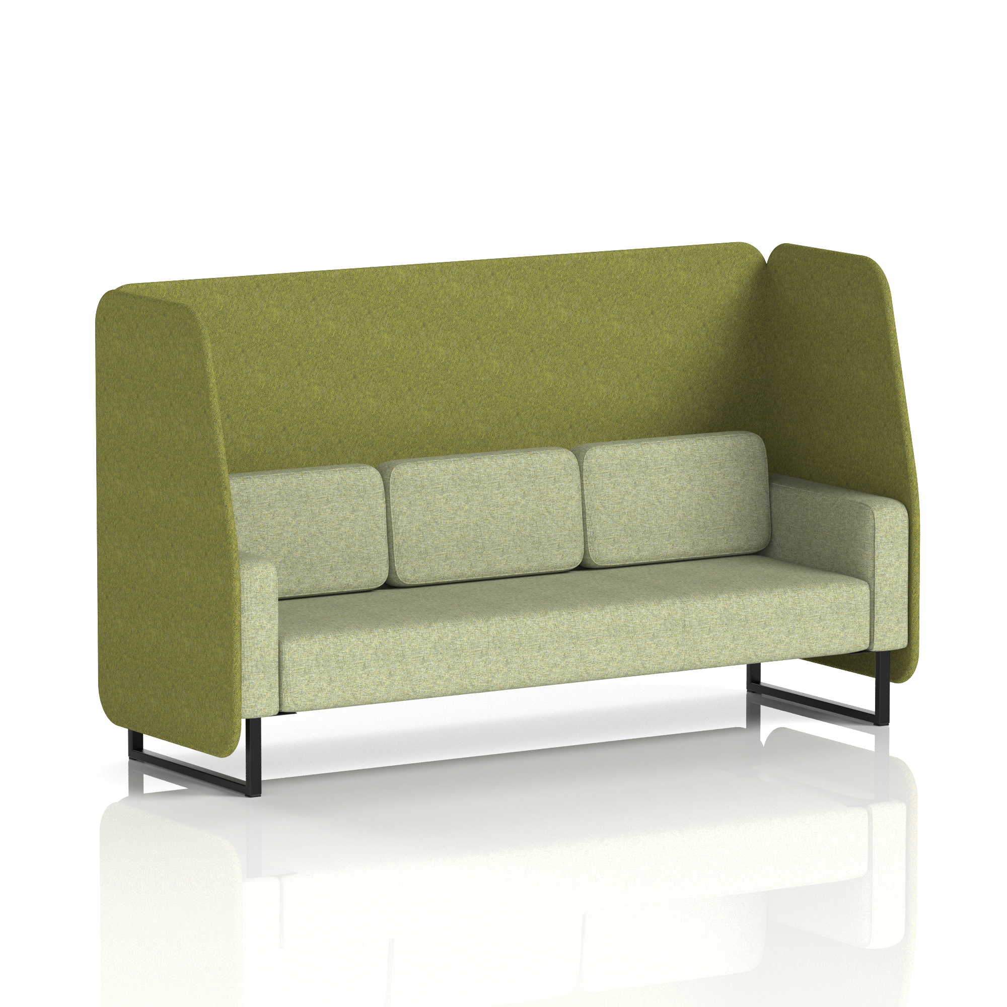 Brixworth Open Booth With Black Legs in Two Tone 2 Seater Order Panels And Alike Sofa Band 4 - Synergy