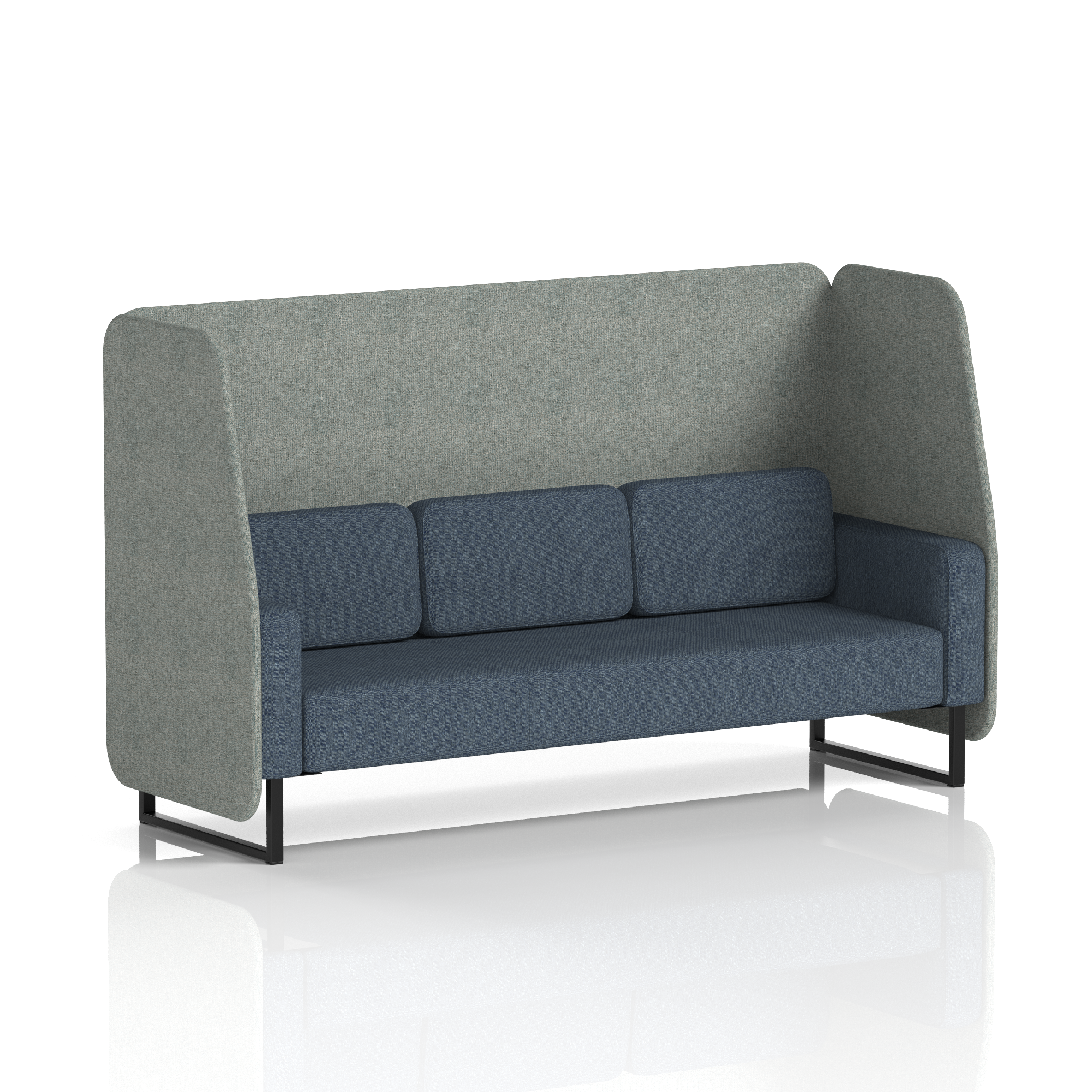 Brixworth Open Booth With Black Legs in Two Tone 3 Seater Order Panels And Alike Sofa Band 4 - Synergy