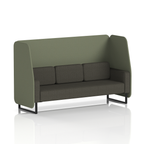 Brixworth Open Booth With Black Legs in Two Tone 3 Seater Handa Panels And Uto Sofa Band 5 - Sumi