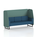 Brixworth Open Booth With Black Legs in Two Tone 2 Seater Uto Panels And Handa Sofa Band 5 - Sumi