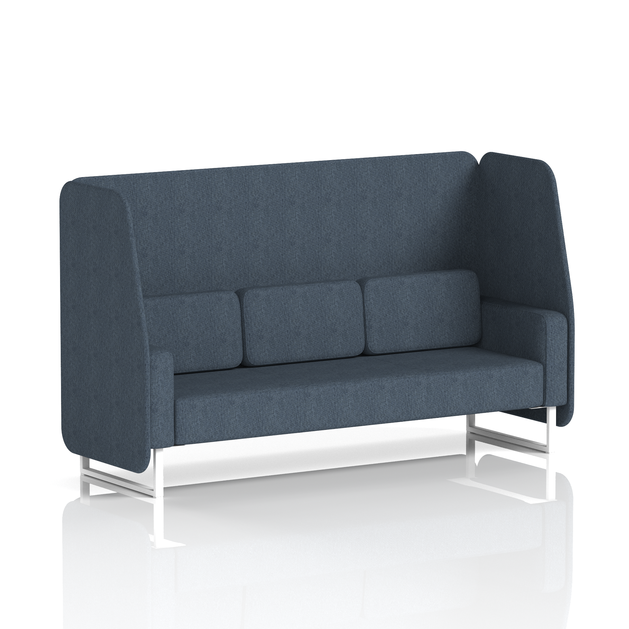 Brixworth Open Booth With White Legs in Single Tone 1 Seater Order Panels And Alike Sofa Band 4 - Synergy