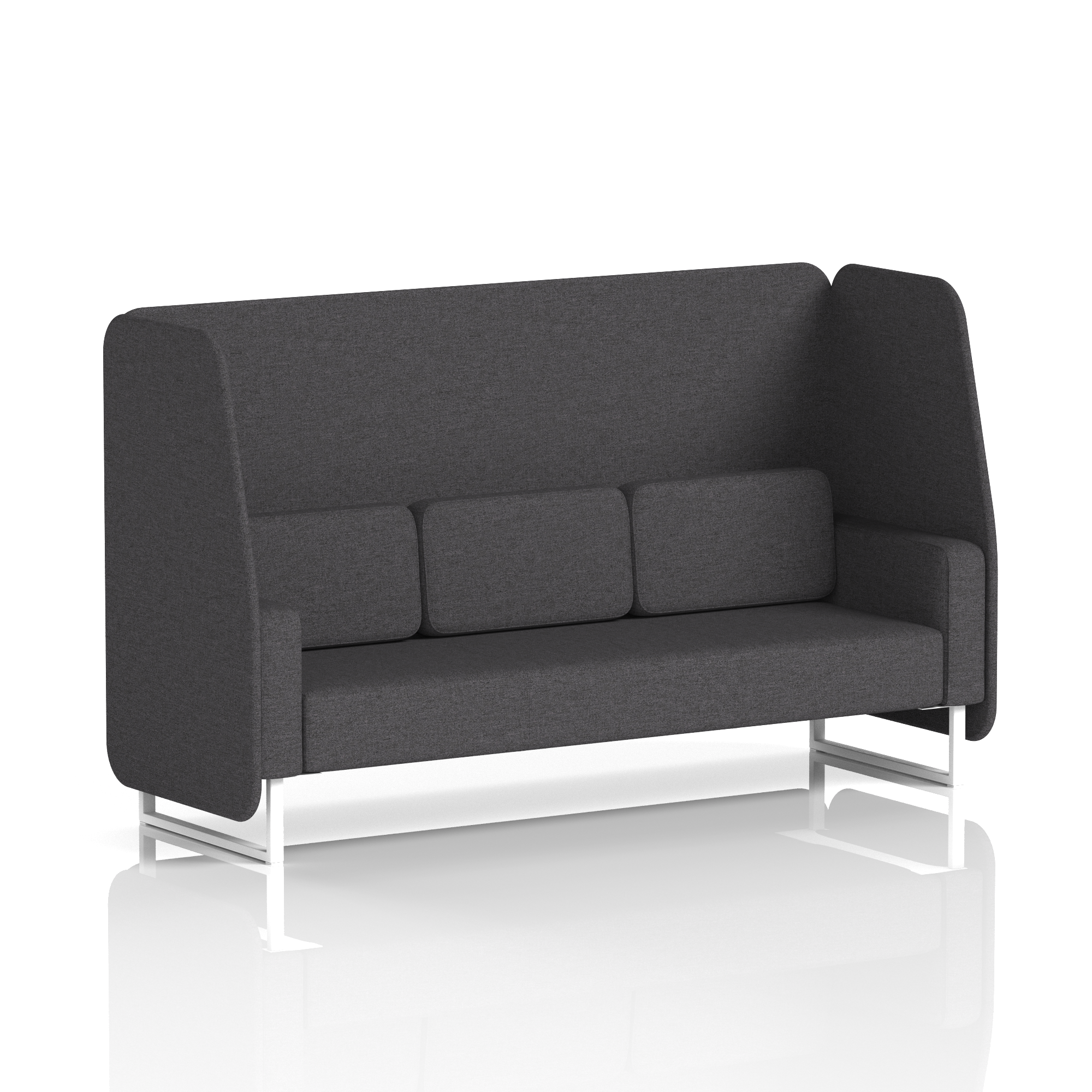 Brixworth Open Booth With White Legs in Single Tone 2 Seater Partner Panels And Mix Sofa Band 4 - Synergy