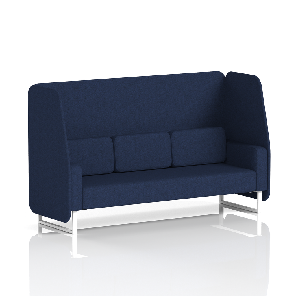 Brixworth Open Booth With White Legs in Single Tone 3 Seater Osaka Panels And Zen Sofa Band 5 - Sumi