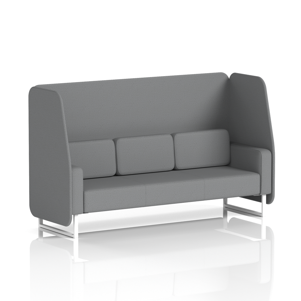 Brixworth Open Booth With White Legs in Single Tone 3 Seater Tokyo Panels And Kobe Sofa Band 5 - Sumi