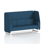 Brixworth Open Booth With White Legs in Single Tone 2 Seater Zen Panels And Osaka Sofa Band 5 - Sumi