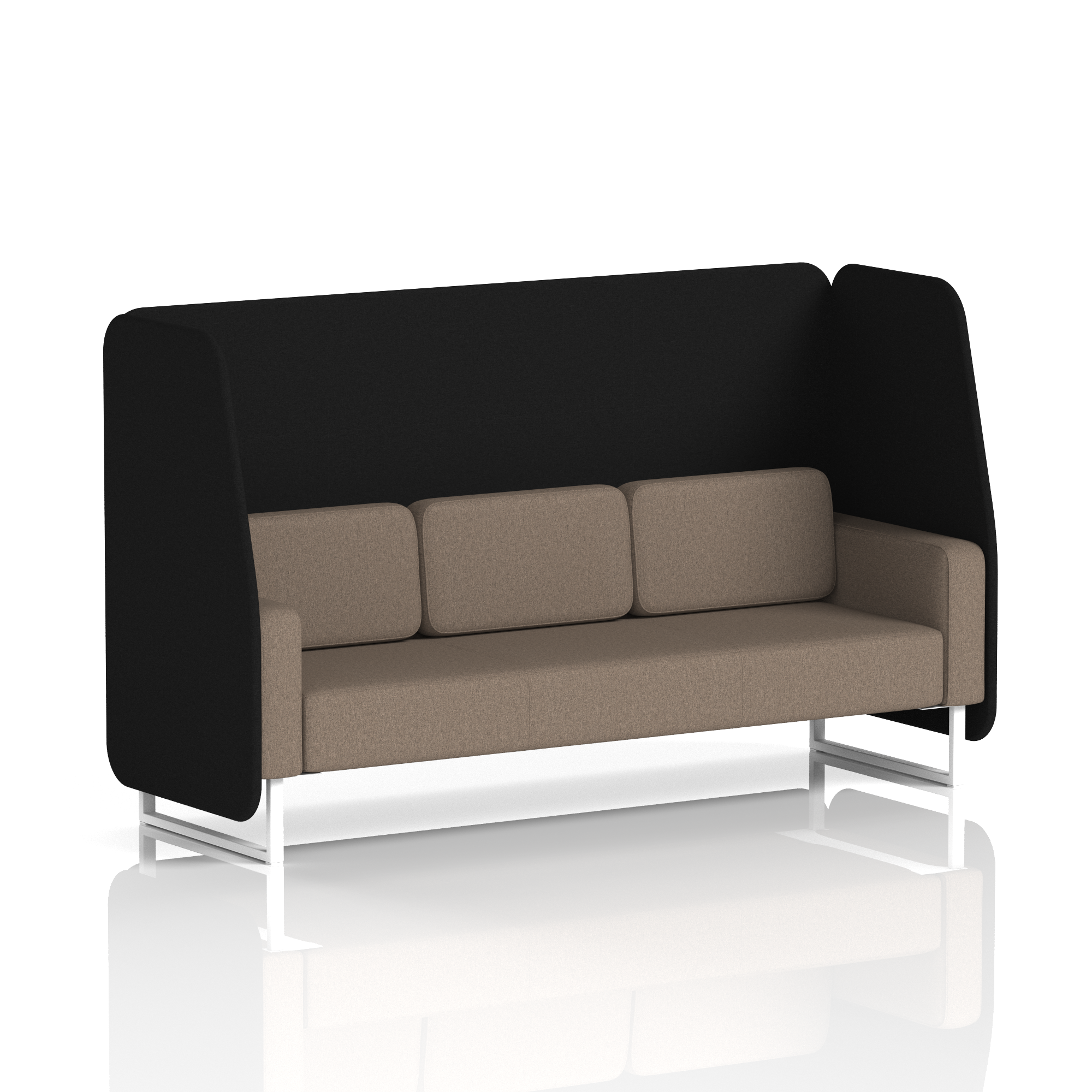 Brixworth Open Booth With White Legs in Two Tone 1 Seater Wed Panels And Affix Sofa Band 4 - Synergy