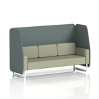 Brixworth Open Booth With White Legs in Two Tone 1 Seater Osaka Panels And Zen Sofa Band 5 - Sumi