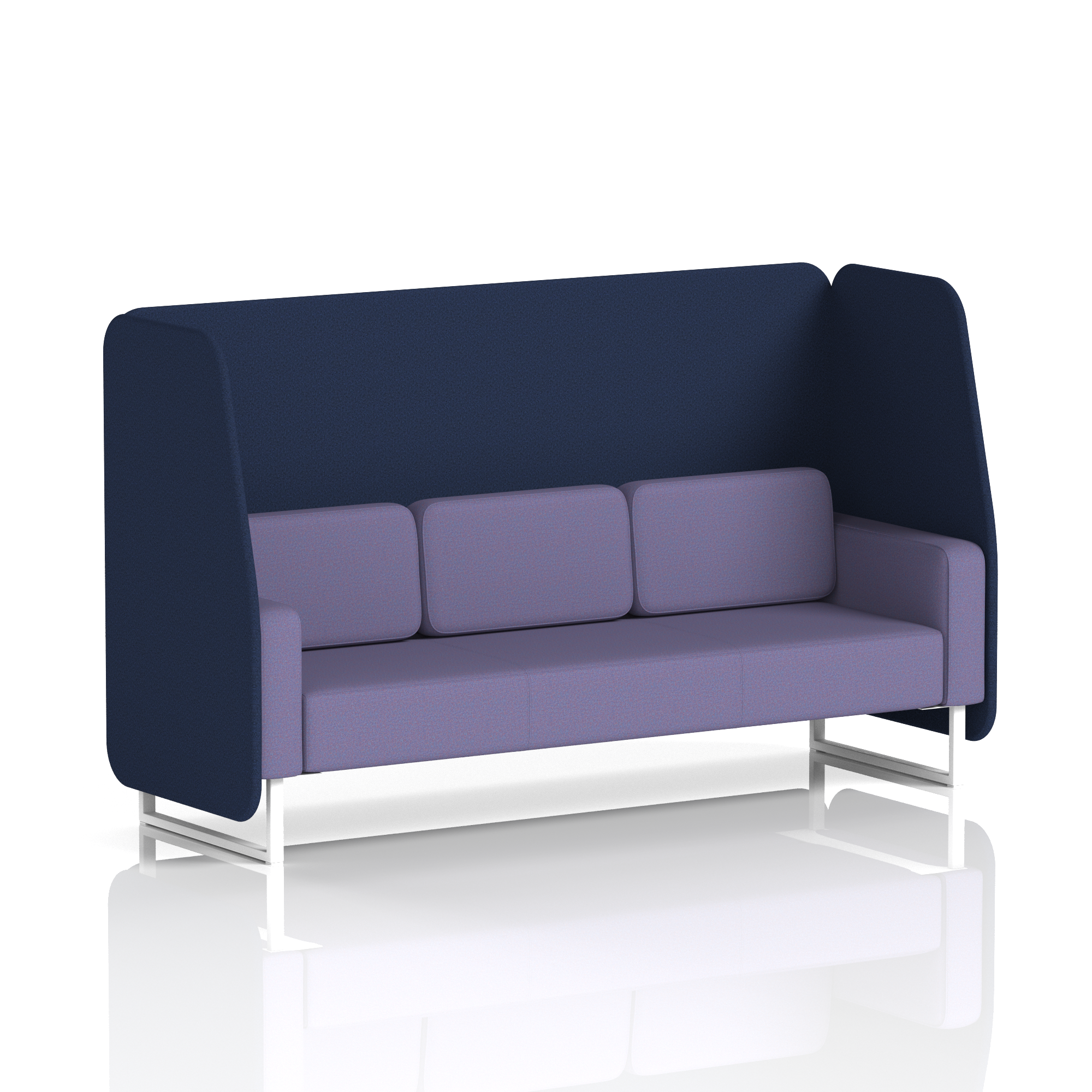 Brixworth Open Booth With White Legs in Two Tone 3 Seater Osaka Panels And Zen Sofa Band 5 - Sumi
