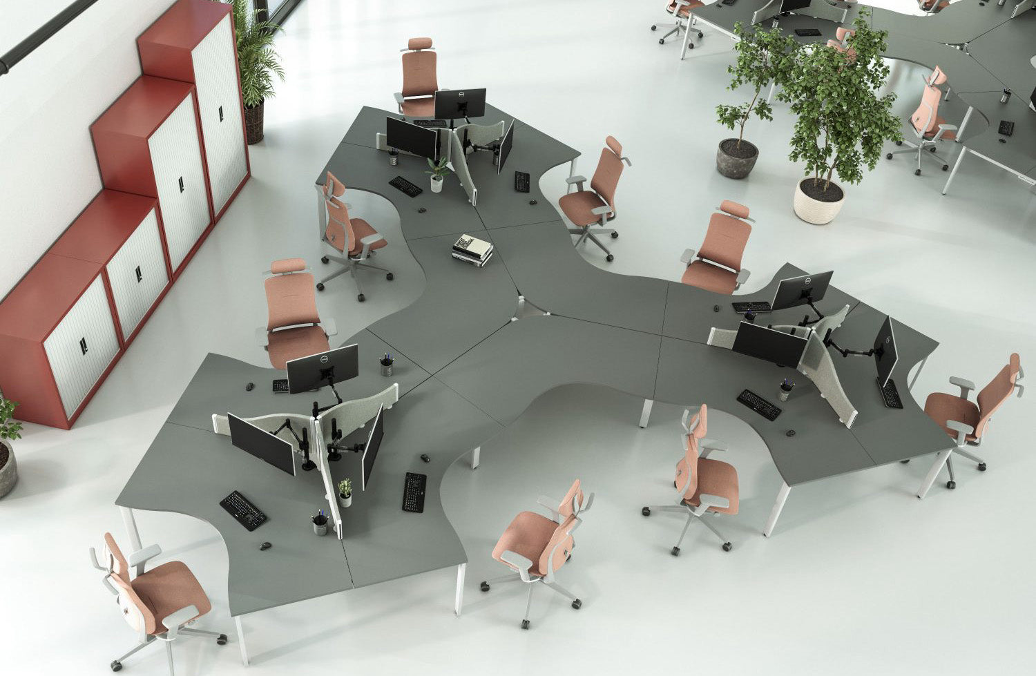 cluster desk office furniture