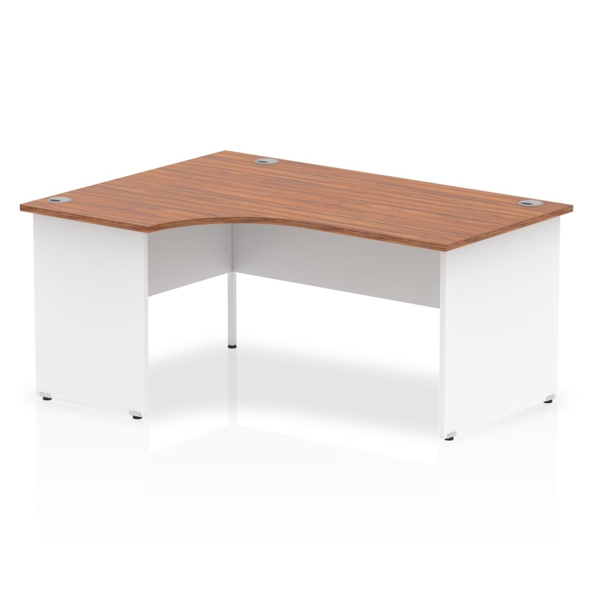 Office furniture impulse-160mm-left-crescent-desk-panel-end-leg Dynamic  White Colour Walnut 