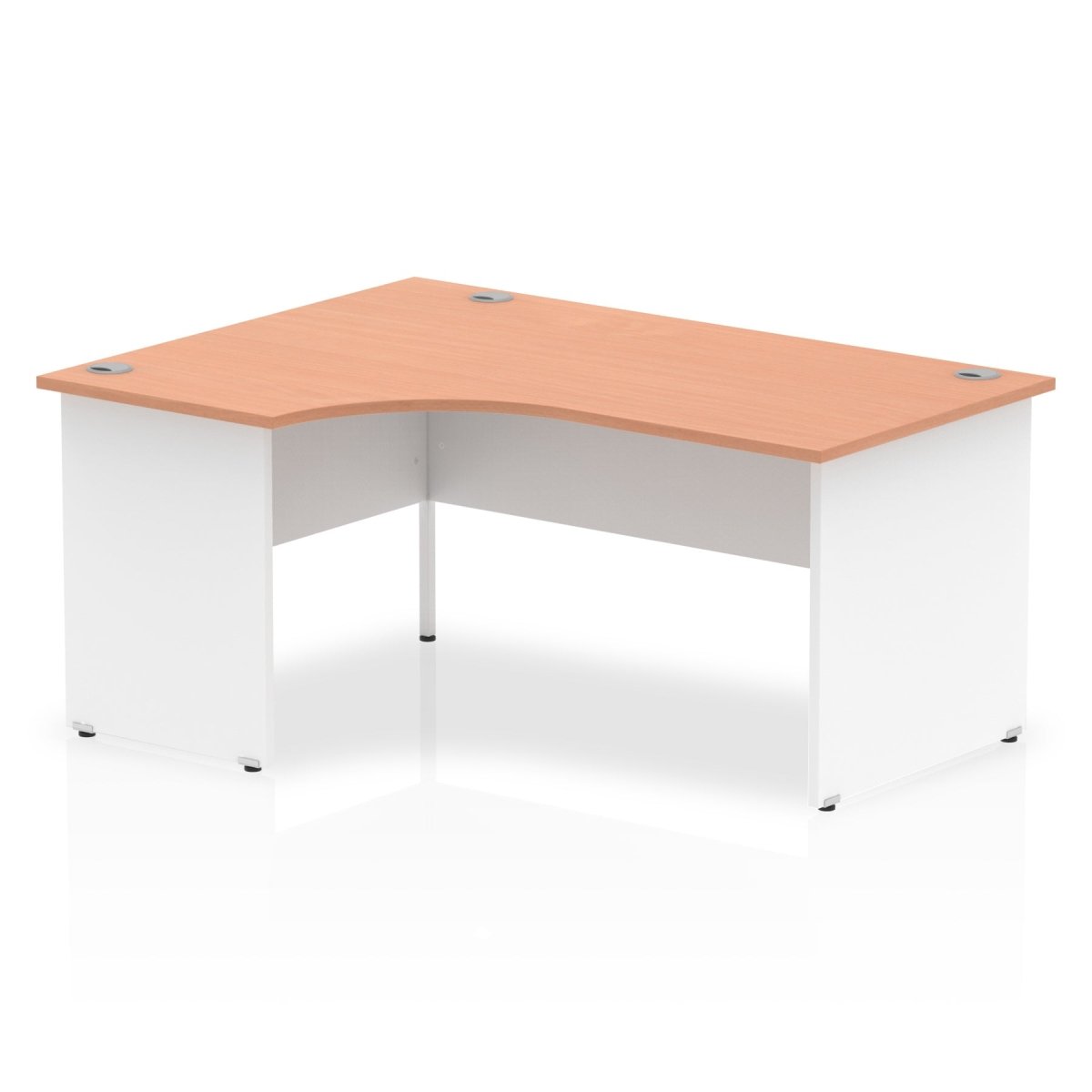 Office furniture impulse-160mm-left-crescent-desk-panel-end-leg Dynamic  White Colour Beech 
