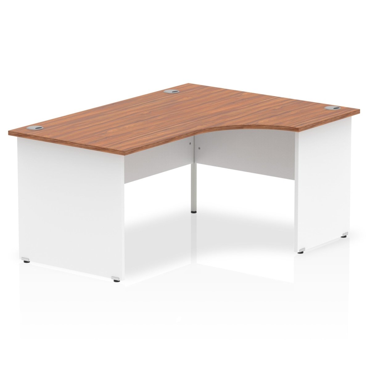 Office furniture impulse-160mm-right-crescent-desk-panel-end-leg Dynamic  White Colour Walnut 