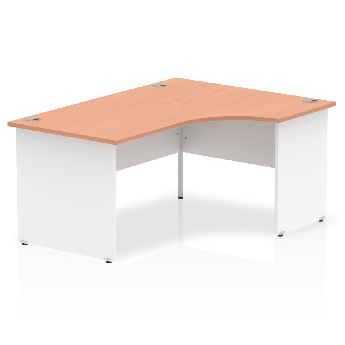 Office furniture impulse-160mm-right-crescent-desk-panel-end-leg Dynamic  White Colour Beech 