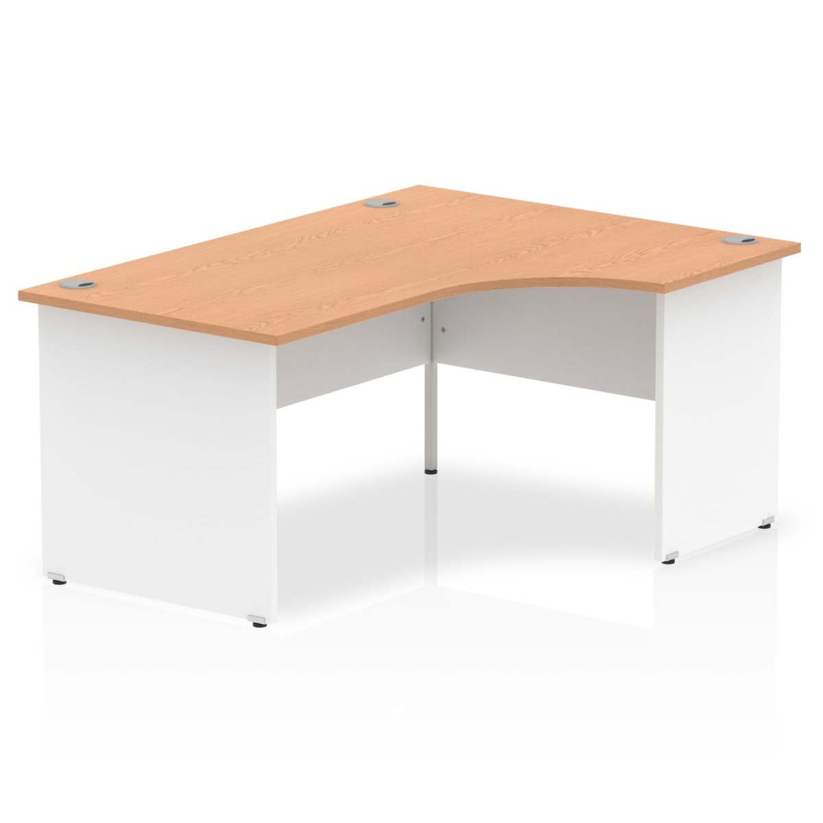 Office furniture impulse-160mm-right-crescent-desk-panel-end-leg Dynamic  White Colour Oak 