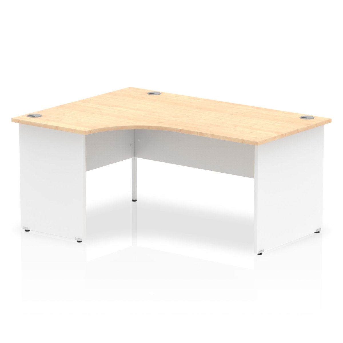 Office furniture impulse-160mm-left-crescent-desk-panel-end-leg Dynamic  White Colour Maple 