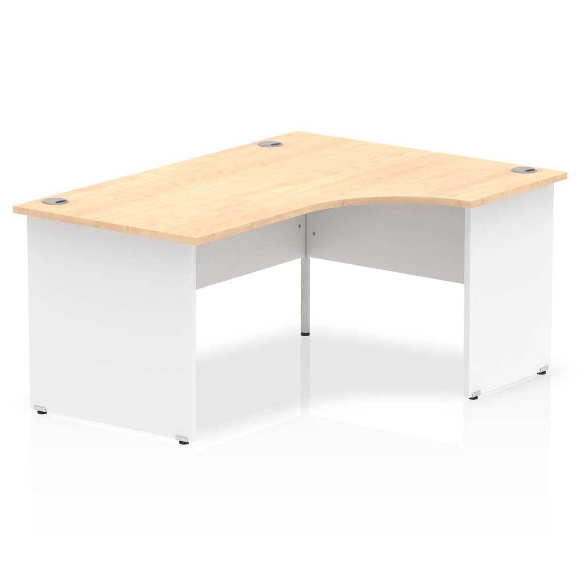 Office furniture impulse-160mm-right-crescent-desk-panel-end-leg Dynamic  White Colour Maple 