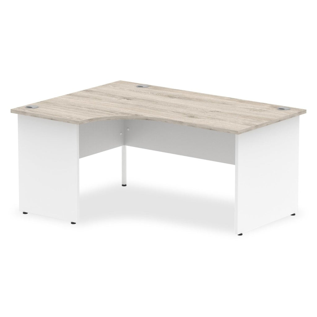 Office furniture impulse-160mm-left-crescent-desk-panel-end-leg Dynamic  White Colour Grey Oak 