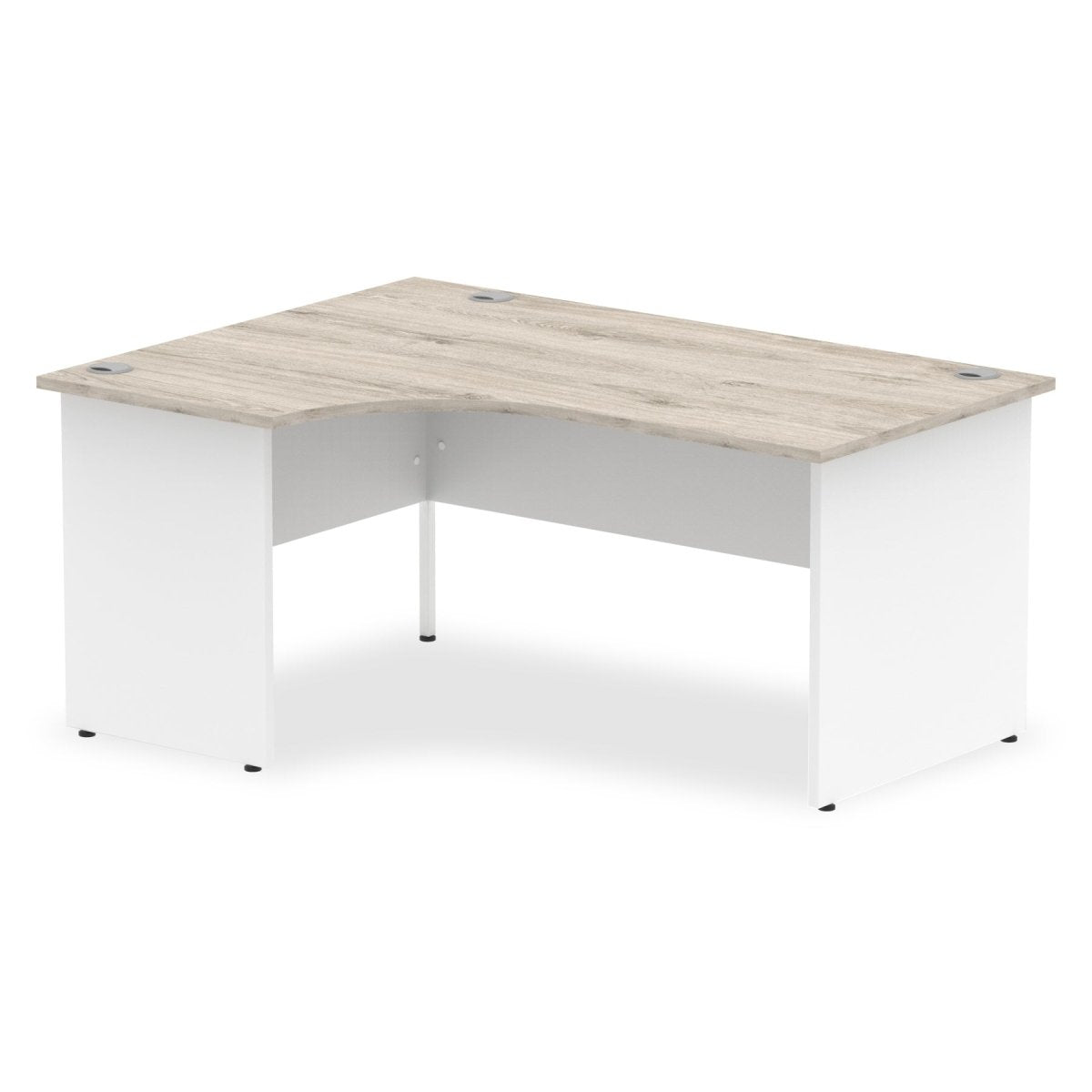 Office furniture impulse-160mm-left-crescent-desk-panel-end-leg Dynamic  White Colour Grey Oak 