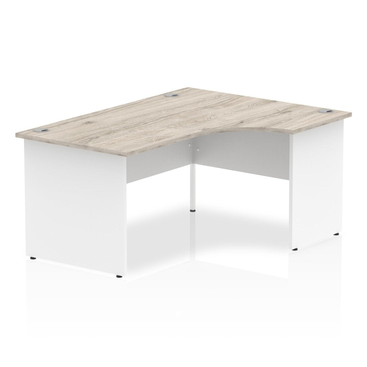 Office furniture impulse-160mm-right-crescent-desk-panel-end-leg Dynamic  White Colour Grey Oak 