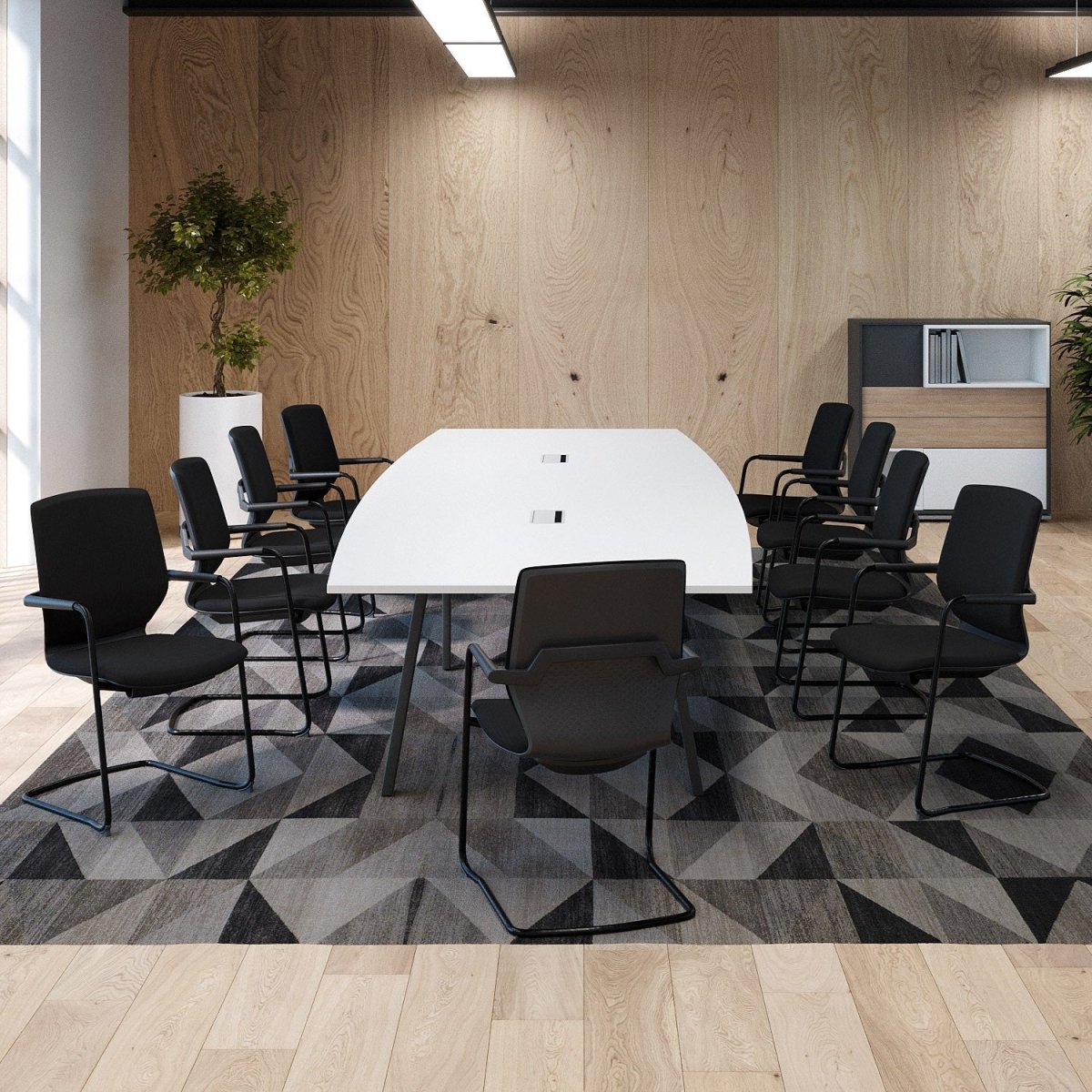 Office Meeting Chair Y.88 Black legs and colour choice in 360 view