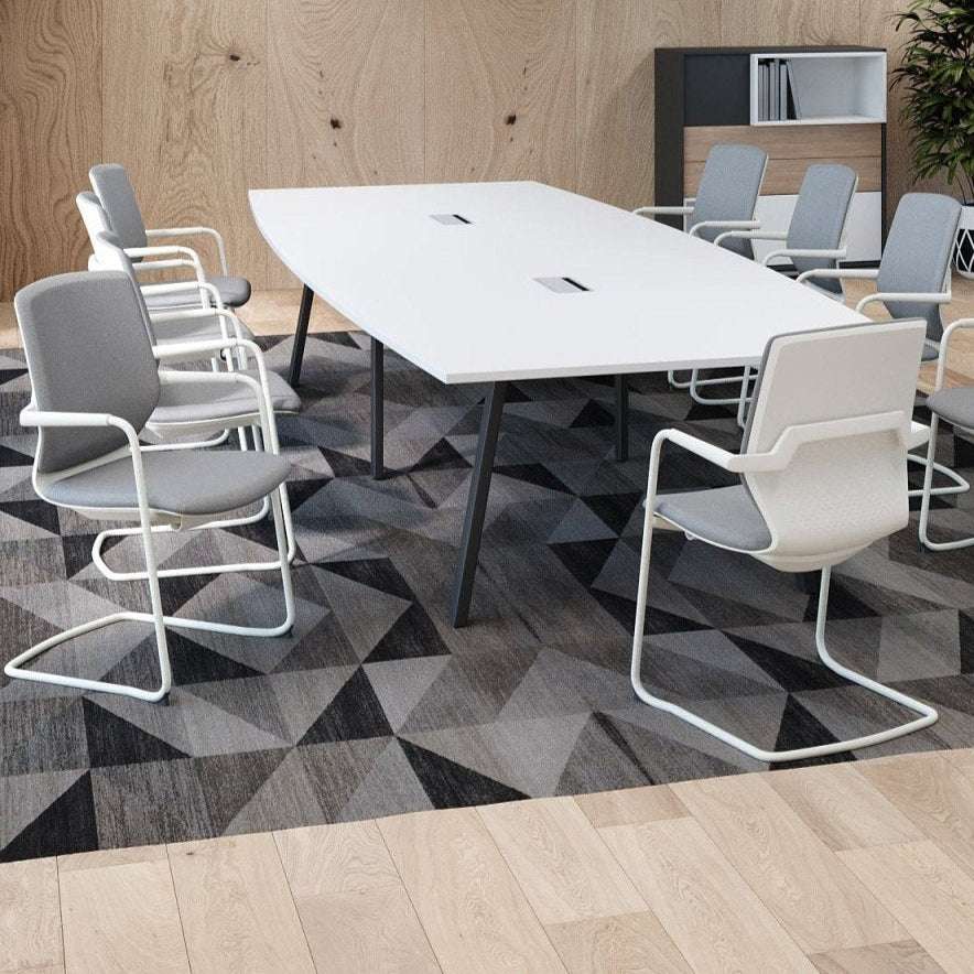 Office Meeting Chair Y.88 White legs and colour choice in 360 view