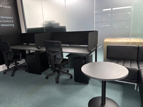 Black desks and office refurb