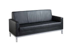 Helsinki 3 Seater Sofa Faux Leather BlackOffice Sofa